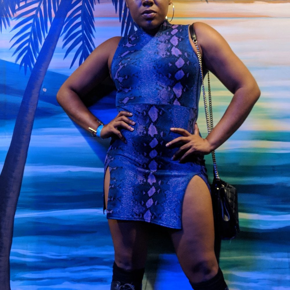 Snake Print Mini Dress